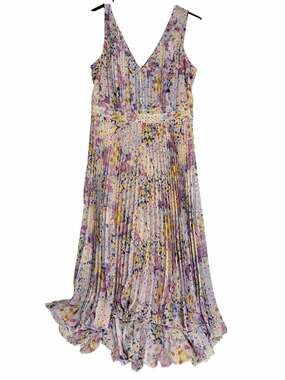 Plenty by Tracy Reese Pleated Floral Abstract Maxi Dress